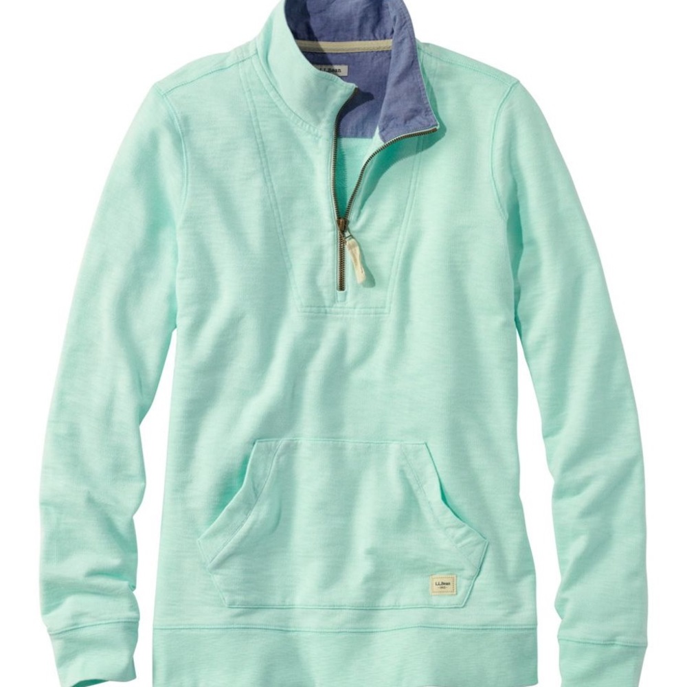 L.L.Bean 1/4 zip. Nautical aqua, size extra small. Worn once.